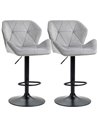 HOMCOM Set Of 2 Bar Stools With Backs, Grey 835-355V71GY