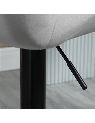 HOMCOM Set Of 2 Bar stools With Backs , Velvet-Touch Barstools w/ Metal Frame Footrest Triangle Indenting Moulded Seat Adjustabl