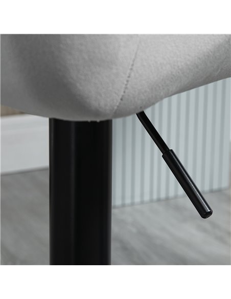 HOMCOM Set Of 2 Bar stools With Backs , Velvet-Touch Barstools w/ Metal Frame Footrest Triangle Indenting Moulded Seat Adjustabl - pic 62146 | FastDaddyshop