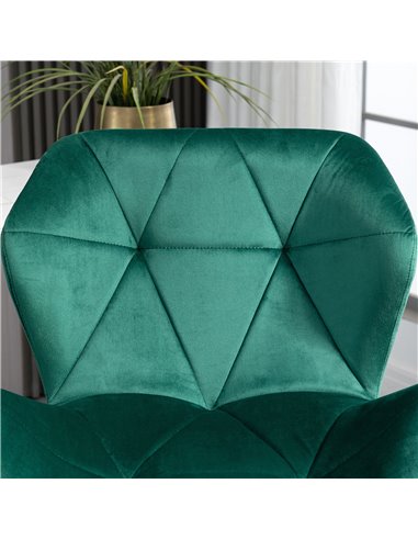 HOMCOM Bar Stools Set Of 2, Luxurious Velvet-Touch Barstools with Metal Frame Footrest Round Base Triangle Indenting Adjustable 