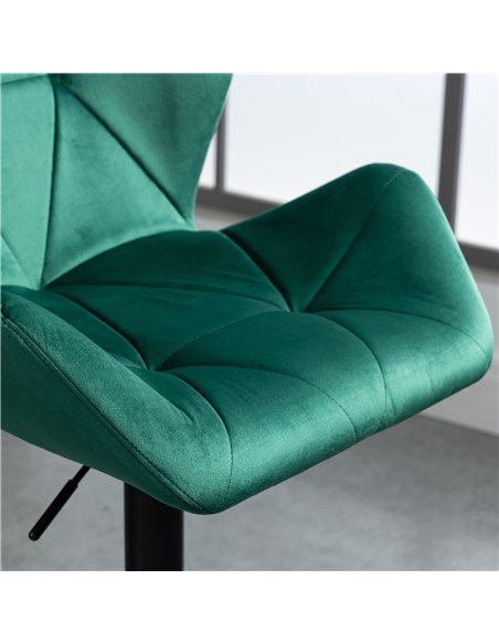 HOMCOM Bar Stools Set Of 2, Luxurious Velvet-Touch Barstools with Metal Frame Footrest Round Base Triangle Indenting Adjustable  - pic 62156 | FastDaddyshop