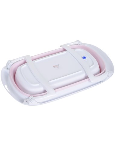 HOMCOM Folding Portable Baby Bathtub Safety Shower w/ Anti-Slip Comfortable Washer Pink
