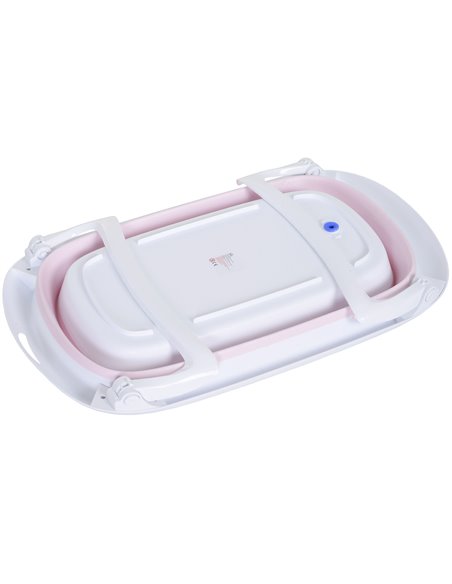 HOMCOM Folding Portable Baby Bathtub Safety Shower w/ Anti-Slip Comfortable Washer Pink - pic 6216 | FastDaddyshop