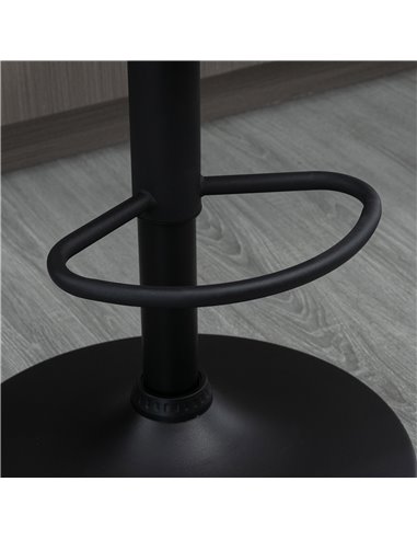 HOMCOM Modern Adjustable Bar Stools Set of 2, Swivel PU Leather Breakfast Barstools with Footrest Armrests Back, for Kitchen Cou