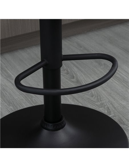 HOMCOM Modern Adjustable Bar Stools Set of 2, Swivel PU Leather Breakfast Barstools with Footrest Armrests Back, for Kitchen Cou - pic 62164 | FastDaddyshop
