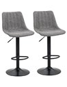HOMCOM Adjustable Bar Stools Set of 2 with Footrest, Grey 835-228V71GY