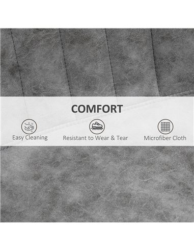 HOMCOM Adjustable Bar Stools Set of 2 Counter Height Barstools Dining Chairs 360° Swivel with Footrest for Home Pub, Grey 835-22