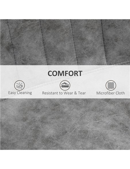 HOMCOM Adjustable Bar Stools Set of 2 Counter Height Barstools Dining Chairs 360° Swivel with Footrest for Home Pub, Grey 835-22 - pic 62170 | FastDaddyshop