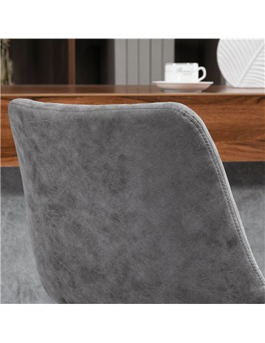 HOMCOM Adjustable Bar Stools Set of 2 Counter Height Barstools Dining Chairs 360° Swivel with Footrest for Home Pub, Grey 835-22