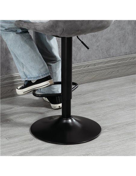 HOMCOM Adjustable Bar Stools Set of 2 Counter Height Barstools Dining Chairs 360° Swivel with Footrest for Home Pub, Grey 835-22 - pic 62174 | FastDaddyshop