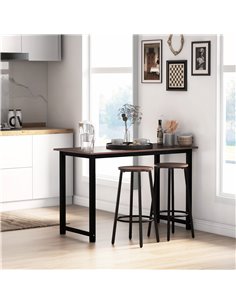 HOMCOM Industrial Bar Stools, Set of 2 with Steel Legs, Rustic Brown 835-937V00DR 2