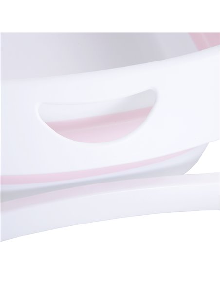 HOMCOM Folding Portable Baby Bathtub Safety Shower w/ Anti-Slip Comfortable Washer Pink - pic 6219 | FastDaddyshop