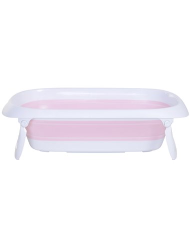 HOMCOM Folding Portable Baby Bathtub Safety Shower w/ Anti-Slip Comfortable Washer Pink