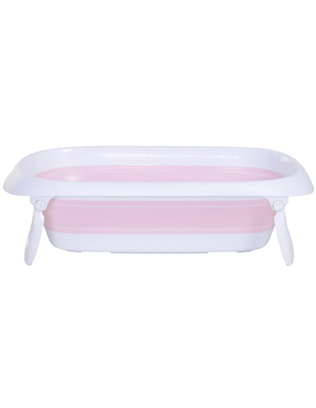HOMCOM Folding Portable Baby Bathtub Safety Shower w/ Anti-Slip Comfortable Washer Pink - pic 6220 | FastDaddyshop