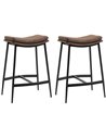 HOMCOM Breakfast Bar Stools Set of 2, Industrial Bar Chairs, Brown 835-979V70BN
