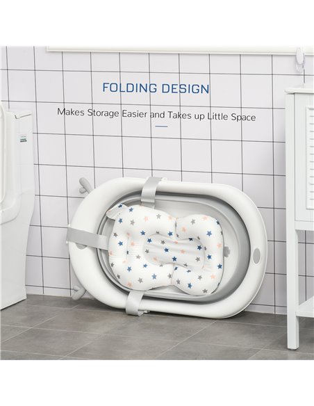 HOMCOM Foldable Portable Baby Bathtub w/ Baby Bath Temperature-Induced Water Plug for 0-3 years - pic 6224 | FastDaddyshop