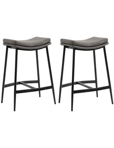 HOMCOM Kitchen Stools Set of 2, Industrial Bar Chairs, Grey 835-979V70GY