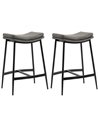 HOMCOM Kitchen Stools Set of 2, Industrial Bar Chairs, Grey 835-979V70GY
