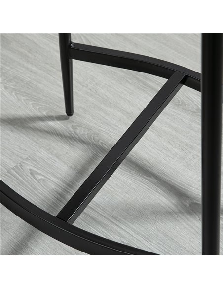 HOMCOM Kitchen Stools Set of 2, Microfibre Upholstered Barstools, Industrial Bar Chairs with Curved Seat and Steel Frame 835-979 - pic 62255 | FastDaddyshop
