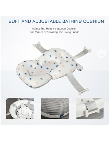 HOMCOM Foldable Portable Baby Bathtub w/ Baby Bath Temperature-Induced Water Plug for 0-3 years
