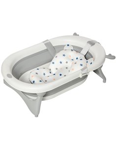 HOMCOM Foldable Portable Baby Bathtub w/ Baby Bath Temperature-Induced Water Plug for 0-3 years