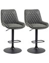 HOMCOM Retro Bar Stools Set of 2, Adjustable Kitchen Stool, Dark Grey 835-871V71CG