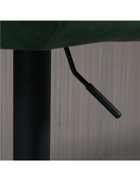 HOMCOM Retro Bar Stools Set of 2, Adjustable Kitchen Stool, Upholstered Bar Chairs with Back, Swivel Seat, Green 835-871V71DG - pic 62309 | FastDaddyshop
