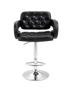 HOMCOM PU Leather Upholstered Swivel Bar Stool, Black 835-008V70BK