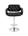 HOMCOM PU Leather Upholstered Swivel Bar Stool, Black 835-008V70BK