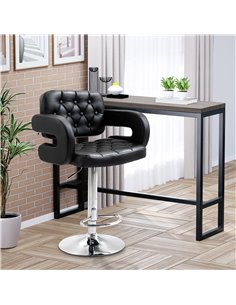 HOMCOM PU Leather Upholstered Swivel Bar Stool, Black 835-008V70BK 2