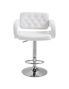 HOMCOM PU Leather Upholstered Swivel Bar Stool, White 835-008V70WT