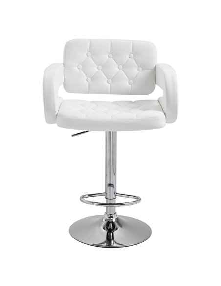 HOMCOM PU Leather Upholstered Swivel Bar Stool, White 835-008V70WT - pic 62328 | FastDaddyshop