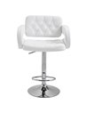 HOMCOM PU Leather Upholstered Swivel Bar Stool, White 835-008V70WT
