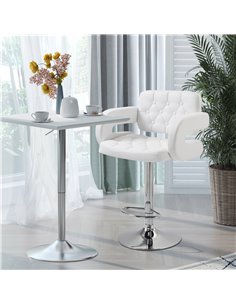 HOMCOM PU Leather Upholstered Swivel Bar Stool, White 835-008V70WT 2