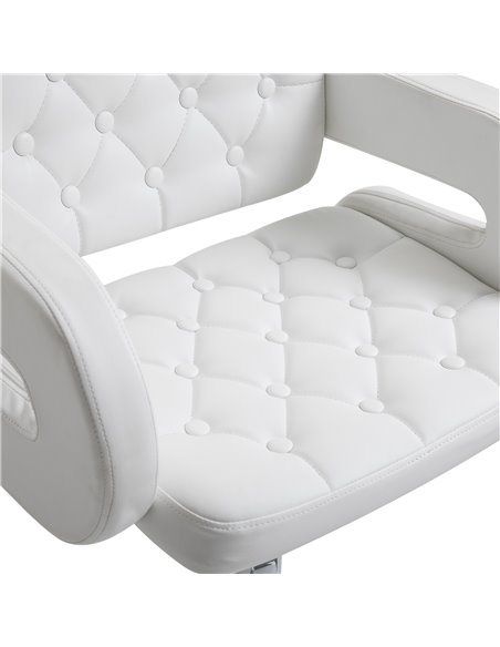 HOMCOM PU Leather Upholstered Swivel Bar Stool, Height Adjustable Barstool with Back, Armrest, Footrest for Kitchen 835-008V70WT - pic 62335 | FastDaddyshop