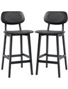 HOMCOM Bar Stools Set of 2, Modern Breakfast Bar Chairs, Black 83A-124V70BK