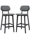 HOMCOM Bar Stools Set of 2, Modern Breakfast Bar Chairs, Dark Grey 83A-124V70CG