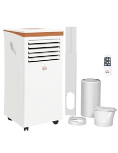 HOMCOM 9000 BTU 4-In-1 Compact Portable Mobile Air Conditioner, White 823-005V71