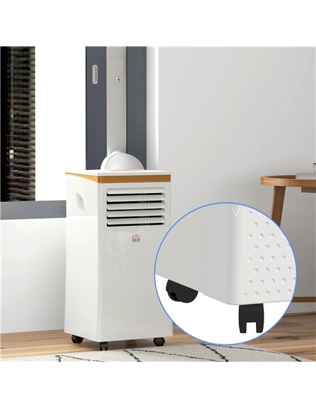 HOMCOM 7000 BTU 4-In-1 Compact Portable Mobile Air Conditioner Unit Cooling Dehumidifying Ventilating w/ Fan Remote LED Display  - pic 62416 | FastDaddyshop