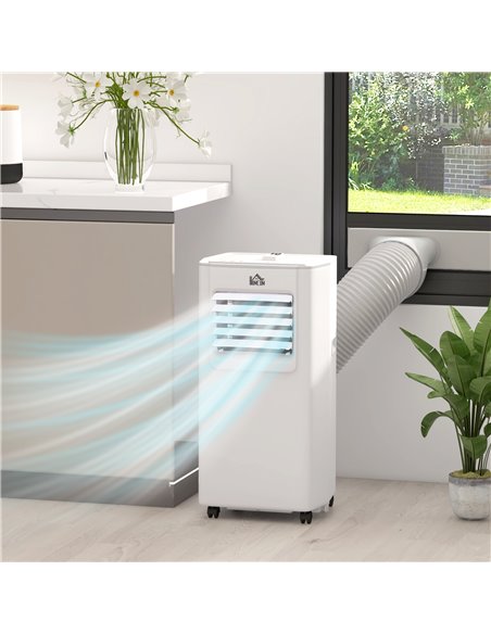 HOMCOM 5000 BTU 4-In-1 Compact Portable Mobile Air Conditioner Unit Cooling Dehumidifying Ventilating w/ Fan Remote LED 24hTimer - pic 62419 | FastDaddyshop