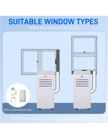 HOMCOM 5000 BTU 4-In-1 Compact Portable Mobile Air Conditioner Unit Cooling Dehumidifying Ventilating w/ Fan Remote LED 24hTimer - pic 62423 | FastDaddyshop