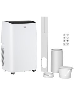 HOMCOM 14,000 BTU Portable Air Conditioner Dehumidifier, Cream White 823-042V70CW