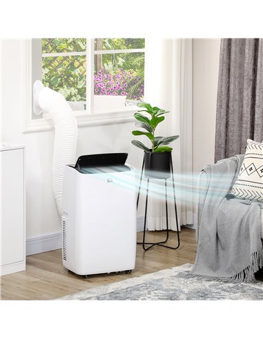 HOMCOM 14,000 BTU Portable Air Conditioner Dehumidifier Cooling Fan for Room up to 40m², with Remote, LED Display, 24H Timer, Wi