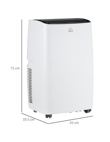 HOMCOM 14,000 BTU Portable Air Conditioner Dehumidifier Cooling Fan for Room up to 40m², with Remote, LED Display, 24H Timer, Wi