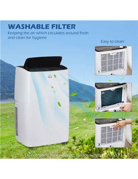 HOMCOM 14,000 BTU Portable Air Conditioner Dehumidifier Cooling Fan for Room up to 40m², with Remote, LED Display, 24H Timer, Wi - pic 62441 | FastDaddyshop