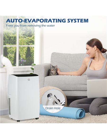 HOMCOM 14,000 BTU Portable Air Conditioner Dehumidifier Cooling Fan for Room up to 40m², with Remote, LED Display, 24H Timer, Wi - pic 62442 | FastDaddyshop