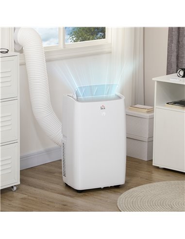 HOMCOM 12,000 BTU Portable Air Conditioner Dehumidifier Cooling Fan for Room up to 25m², with Remote, LED Display, 24H Timer, Wi
