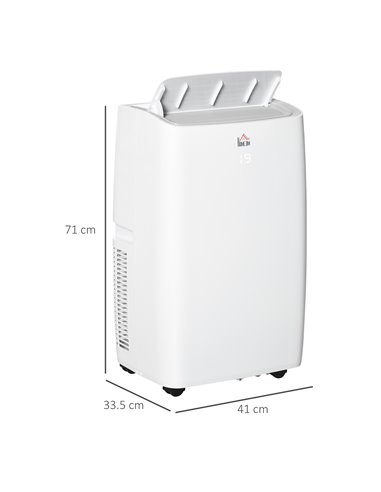 HOMCOM 12,000 BTU Portable Air Conditioner Dehumidifier Cooling Fan for Room up to 25m², with Remote, LED Display, 24H Timer, Wi
