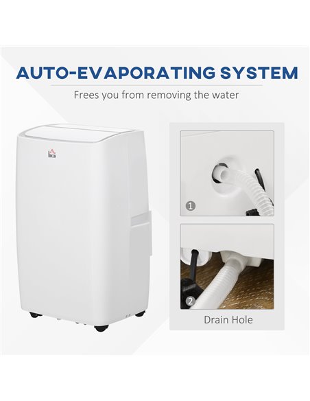 HOMCOM 12,000 BTU Portable Air Conditioner Dehumidifier Cooling Fan for Room up to 25m², with Remote, LED Display, 24H Timer, Wi - pic 62450 | FastDaddyshop