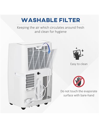 HOMCOM 12,000 BTU Portable Air Conditioner Dehumidifier Cooling Fan for Room up to 25m², with Remote, LED Display, 24H Timer, Wi